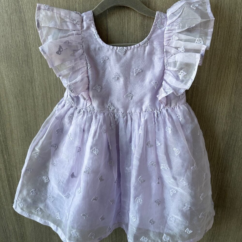Nordstrom Purple Butterfly Organza and Cotton Dress. Size 3